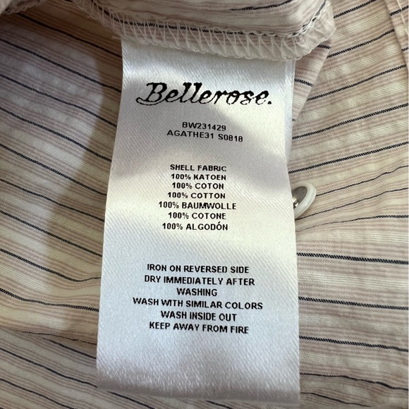NWT Bellerose Agathe Striped Flounce Flutter Sleeve 100% Cotton Top - Picture 15 of 16